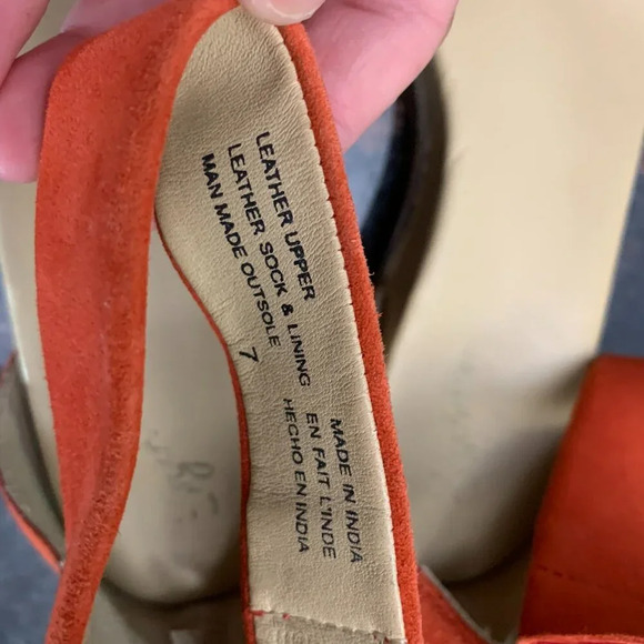 Women's wedge heel, red/orange - Picture 3 of 4